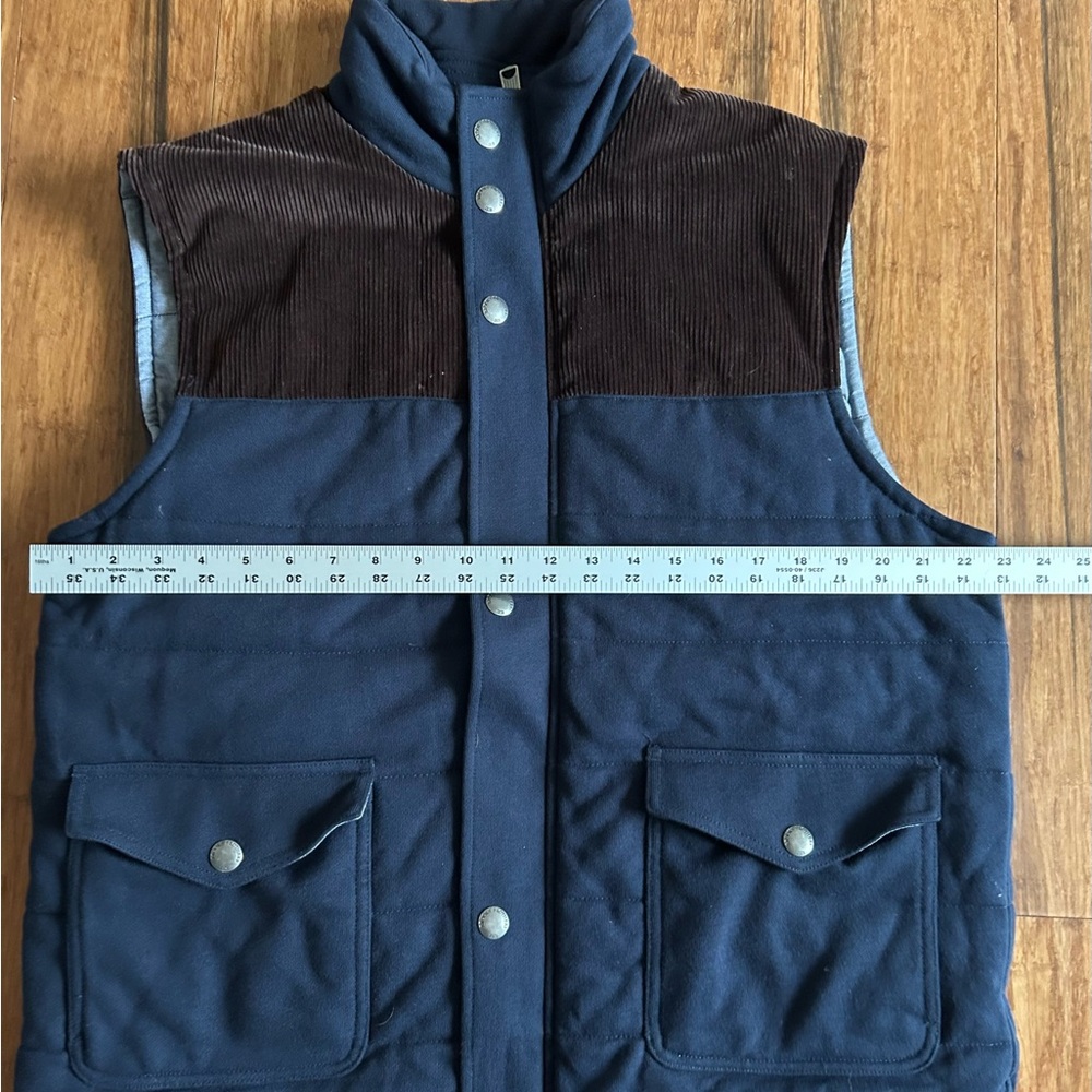 Men's Blue and Brown Vest